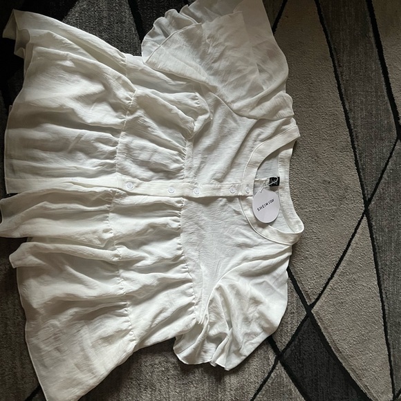 Flowy white top! Never worn! - Picture 2 of 2
